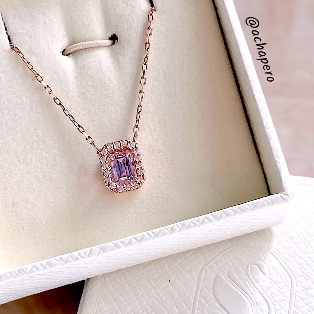 Swarovski “Millenia” Purple Octagon Cut Pendant Necklace
